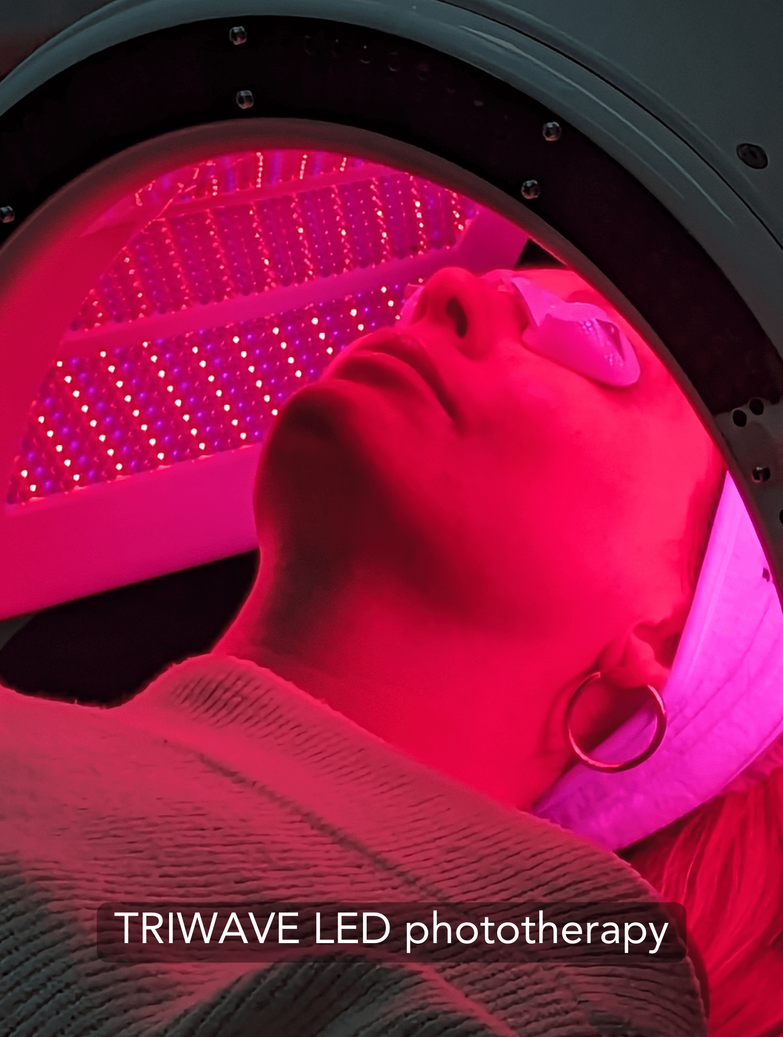 Dermalux LED TRIWAVE treatment being performed