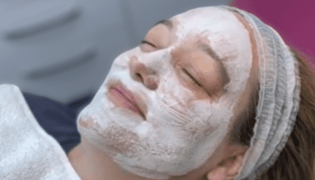 Skin peel being performed